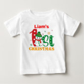Persoonlijke naam 1e kerst outfit met sneeuwman (Voorkant)