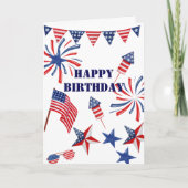 Persoonlijke naam 4 juli Happy Birthday Kaart (Voorkant)