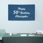 Persoonlijke naam 50th Birthday Blue Play Spandoek (Beurs)