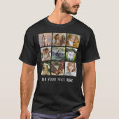 Persoonlijke naam 9 foto collage t-shirt (Voorkant)