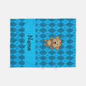 Persoonlijke naam aaanblauwe argyle fleece deken (Voorkant (Horizontaal))