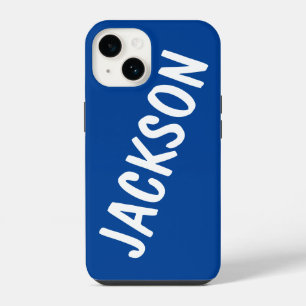 Persoonlijke naam aangepaste naam blauwe verjaarda iPhone 14 hoesje