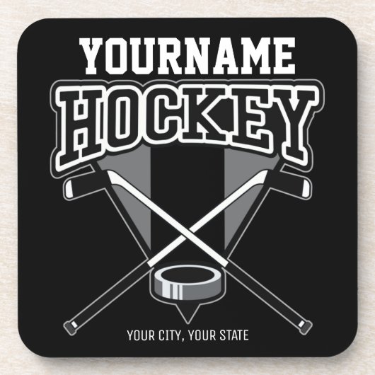 Persoonlijke NAAM Aangepaste PC-ploeg voor Hockey  Bier Onderzetter (Voorkant)