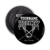 Persoonlijke NAAM Aangepaste PC-ploeg voor Hockey  Button Flesopener (Voorkant)