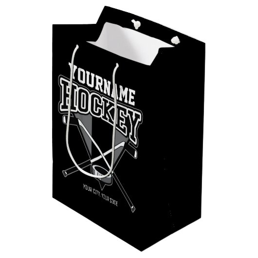 Persoonlijke NAAM Aangepaste PC-ploeg voor Hockey  Medium Cadeauzakje (Voorkant Gekanteld)