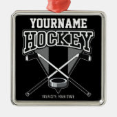 Persoonlijke NAAM Aangepaste PC-ploeg voor Hockey  Metalen Ornament (Voorkant)