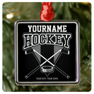 Persoonlijke NAAM Aangepaste PC-ploeg voor Hockey  Metalen Ornament