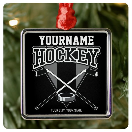 Persoonlijke NAAM Aangepaste PC-ploeg voor Hockey  Metalen Ornament