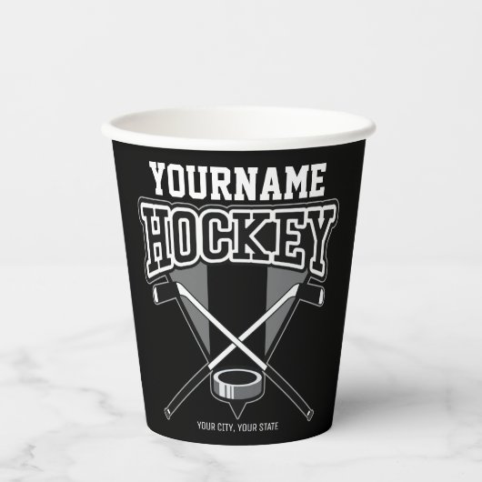 Persoonlijke NAAM Aangepaste PC-ploeg voor Hockey  Papieren Bekers (Voorkant)
