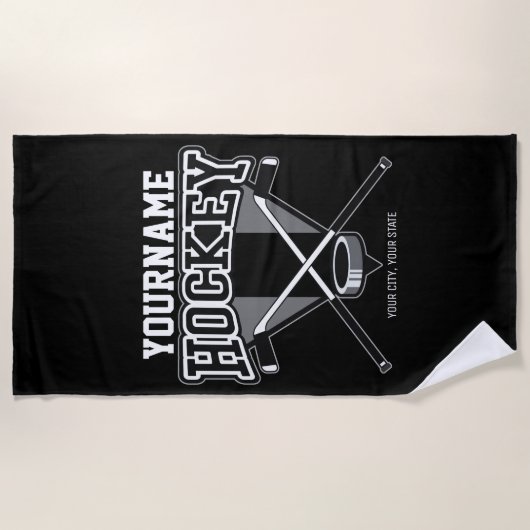 Persoonlijke NAAM Aangepaste PC-ploeg voor Hockey  Strandlaken (Voorkant)