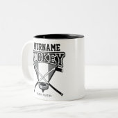 Persoonlijke NAAM Aangepaste PC-ploeg voor Hockey  Tweekleurige Koffiemok (Voorkant links)