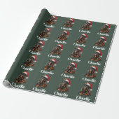 Persoonlijke Naam Aangepaste Rottweiler Hond Kerst Cadeaupapier (Uitgerold)