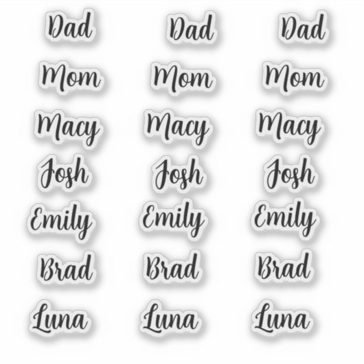 Persoonlijke naam Aangepaste Stickers (Voorkant)