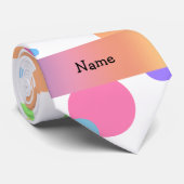 Persoonlijke naam aap regenboogstippen stropdas (Opgerold)