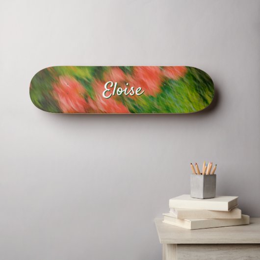 Persoonlijke naam, abstracte bloem persoonlijk skateboard (Muurkunst (Horizontaal))