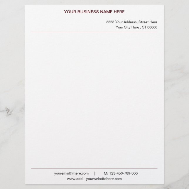 Persoonlijke naam Adres Info Kleuren Letterhead Briefhoofd (Voorkant)