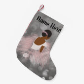 Persoonlijke naam Afrikaanse American Ballerina Da Kleine Kerstsok (Voorkant (Hangend))