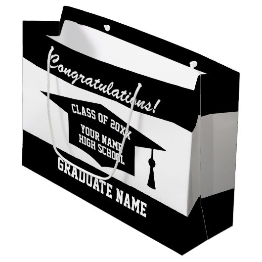 Persoonlijke naam afstudeerklas 2025 groot cadeauzakje (Voorkant Gekanteld)