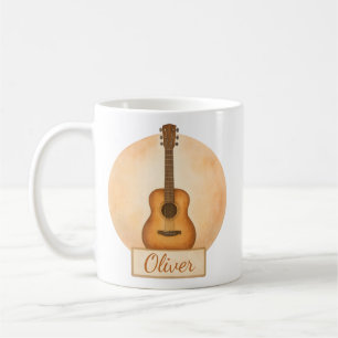Persoonlijke naam akoestische gitaar voor muziekli koffiemok