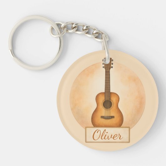 Persoonlijke naam akoestische gitaar voor muziekli sleutelhanger (Voorkant)