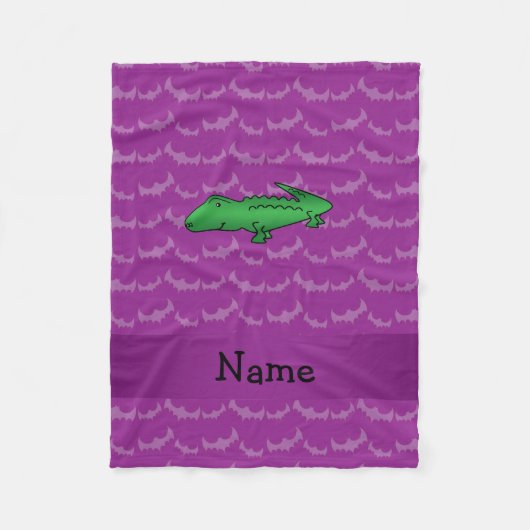 Persoonlijke naam alligator paarse vleermuizen fleece deken (Voorkant)