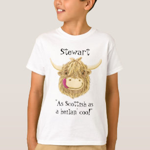 Persoonlijke naam als Schots als hooglandkoe T-shirt