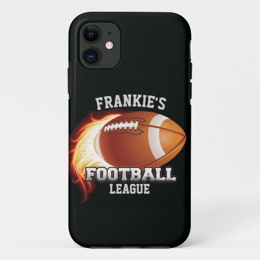 Persoonlijke NAAM American Football Flames Sports Case-Mate iPhone Case (Achterkant)