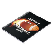 Persoonlijke NAAM American Football Flames Sports Notitieboek (Linkerzijde)