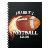 Persoonlijke NAAM American Football Flames Sports Notitieboek (Voorkant)