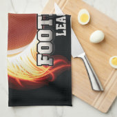 Persoonlijke NAAM American Football Flames Sports Theedoek (Quarter Fold)