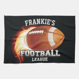 Persoonlijke NAAM American Football Vlammen Sport Theedoek