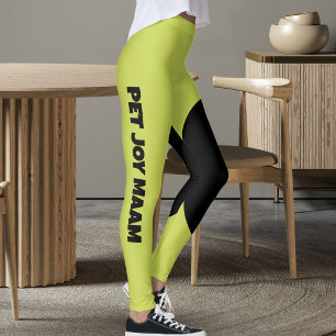 Persoonlijke naam Apple Groen Zwart Tekst Kat Moed Leggings