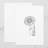 Persoonlijke naam April madelief Geboorte Bloem Kaart (Voorkant / Achterkant)