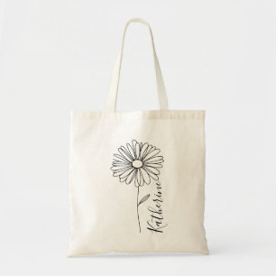 Persoonlijke naam April madelief Geboorte Bloem Tote Bag