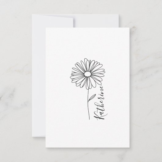 Persoonlijke naam April madelief Geboortebloem Bedankkaart (Voorkant)