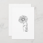 Persoonlijke naam April madelief Geboortebloem Bedankkaart (Voorkant / Achterkant)