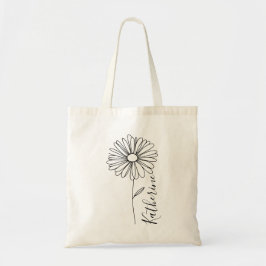 Persoonlijke naam April madelief Geboortebloem Tote Bag