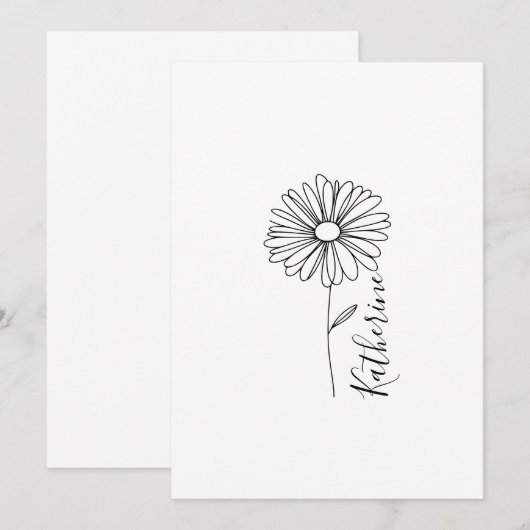 Persoonlijke naam April madeliefje Geboortebloem Kaart (Voorkant / Achterkant)