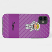 Persoonlijke naam astronaut paarse polka-punten Case-Mate iPhone case (Achterkant (horizontaal))