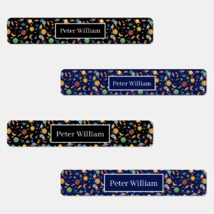 Persoonlijke naam Astronauts Planets Space Back Sc Labels