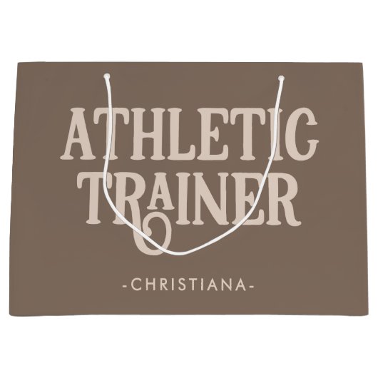 Persoonlijke naam Athletic Trainer Groot Cadeauzakje (Voorkant)