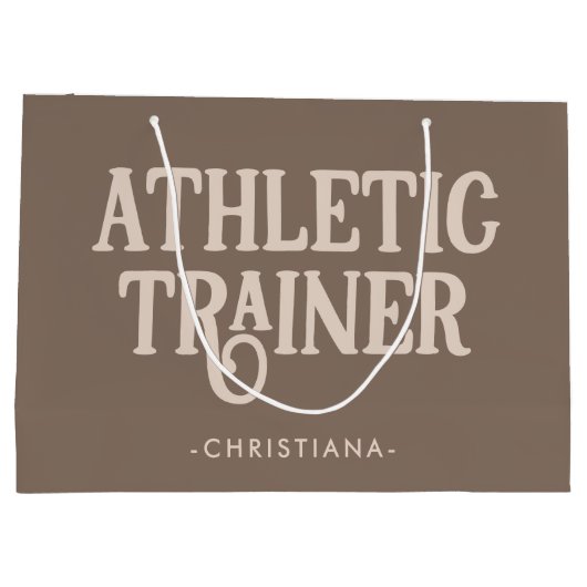 Persoonlijke naam Athletic Trainer Groot Cadeauzakje (Achterkant)