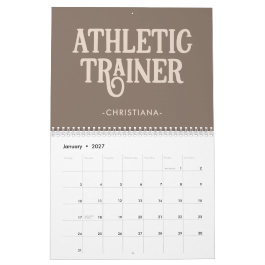 Persoonlijke naam Athletic Trainer Kalender (Jan 2027)