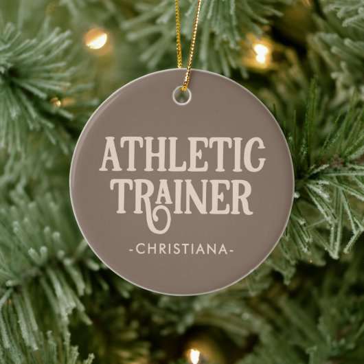 Persoonlijke naam Athletic Trainer Keramisch Ornament (Boom)