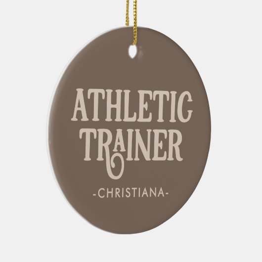 Persoonlijke naam Athletic Trainer Keramisch Ornament (Rechts)