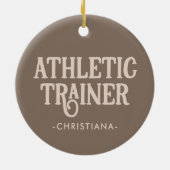 Persoonlijke naam Athletic Trainer Keramisch Ornament (Achterkant)