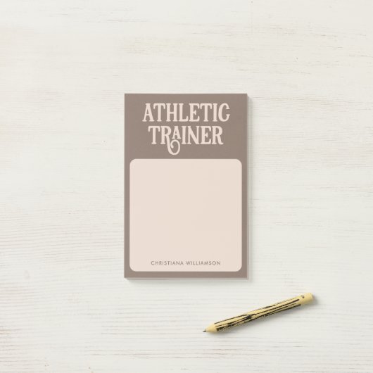 Persoonlijke naam Athletic Trainer Post-it® Notes (Op bureau)