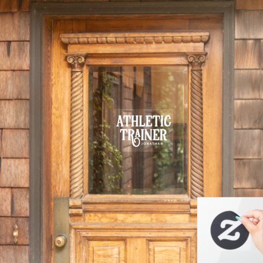 Persoonlijke naam Athletic Trainer Raamsticker (Huis Deur)