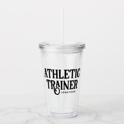Persoonlijke naam Atletiekcoach Acryl Drinkbeker (Voorkant)