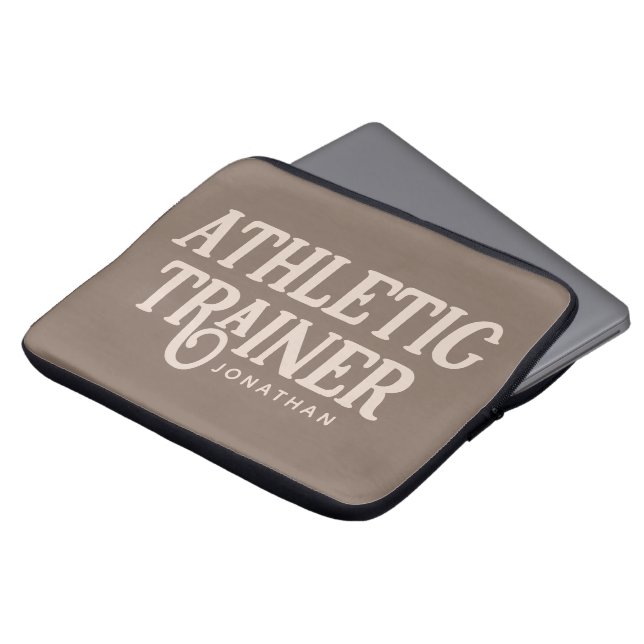 Persoonlijke naam Atletiekcoach Laptop Sleeve (Voorkant top)